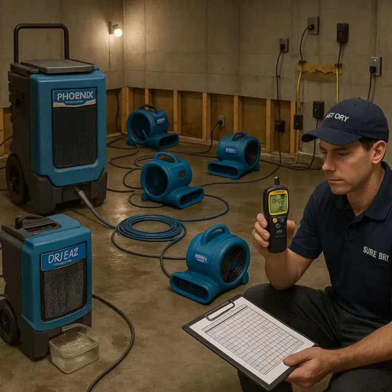 Structural Drying and Dehumidification process in Pulaski County, IL